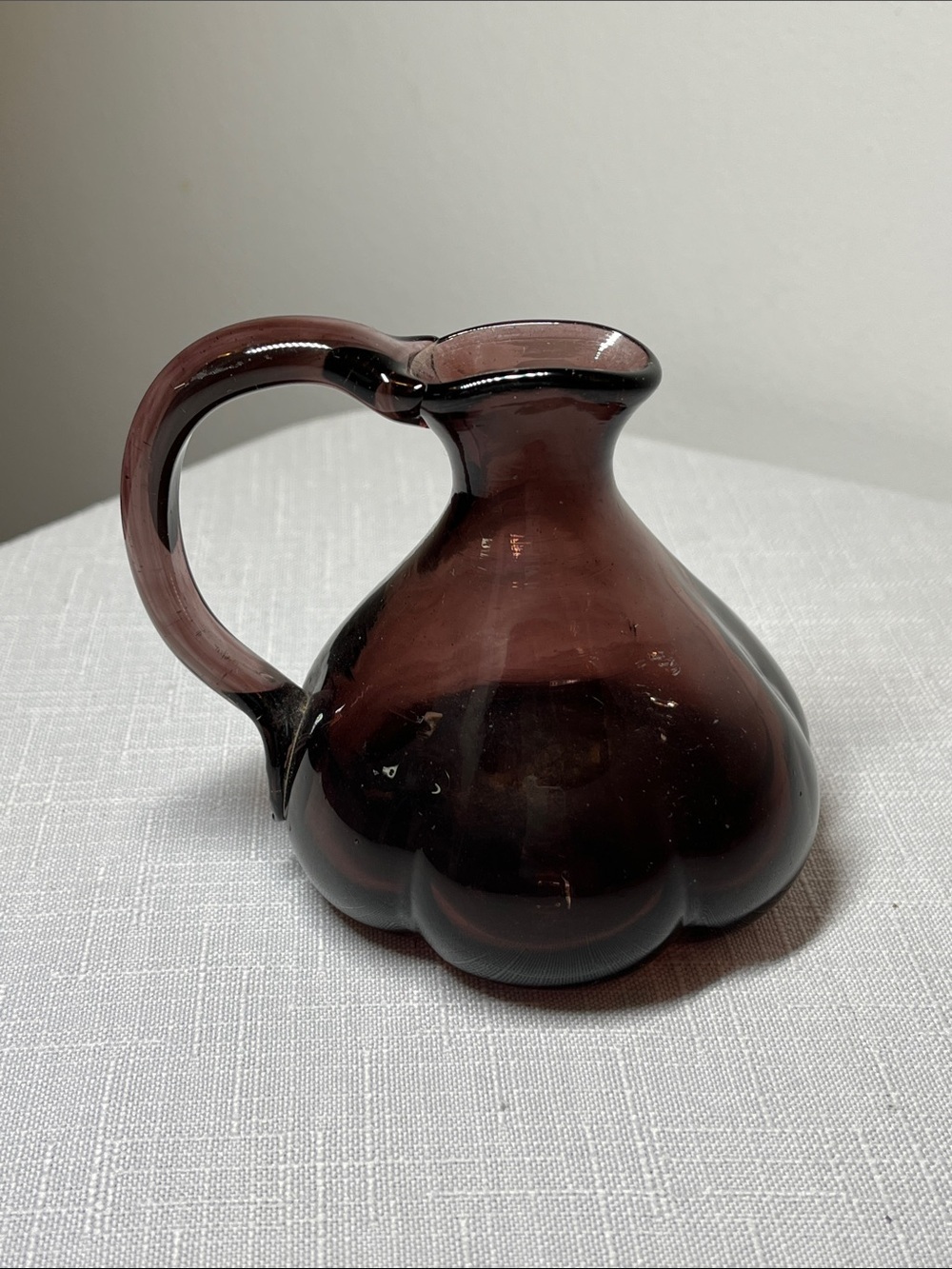 Amethyst Glass Pitcher Vase Decor